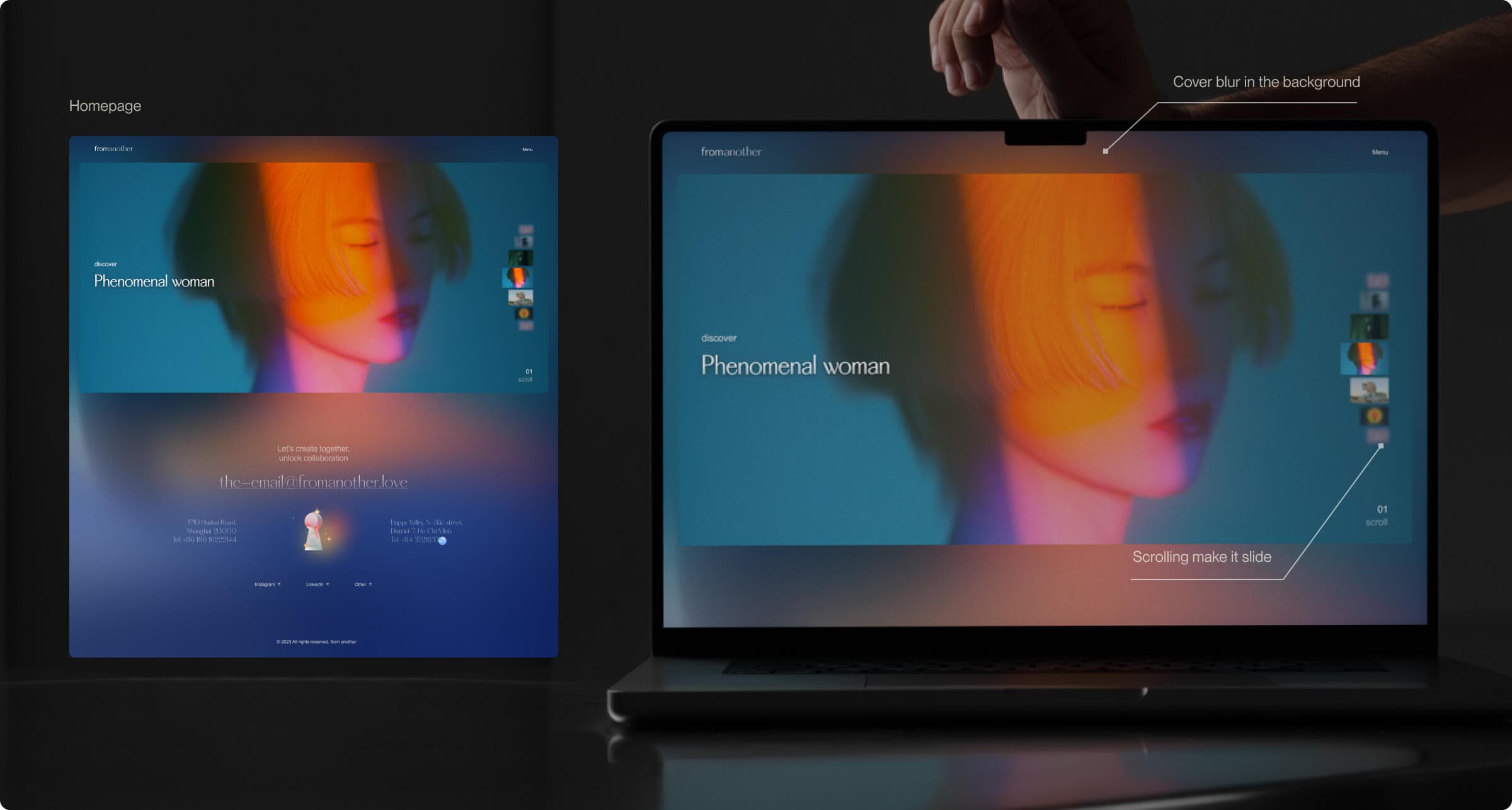 section width mockup
