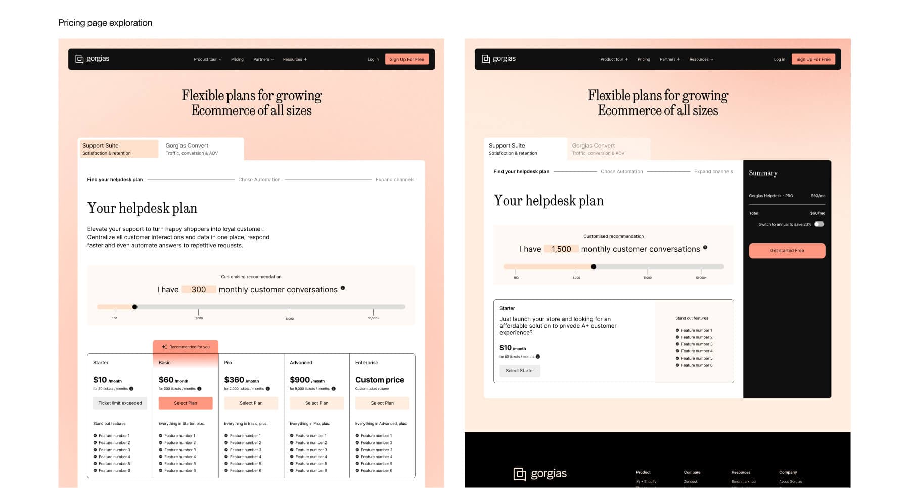section width mockup